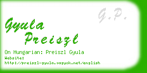 gyula preiszl business card